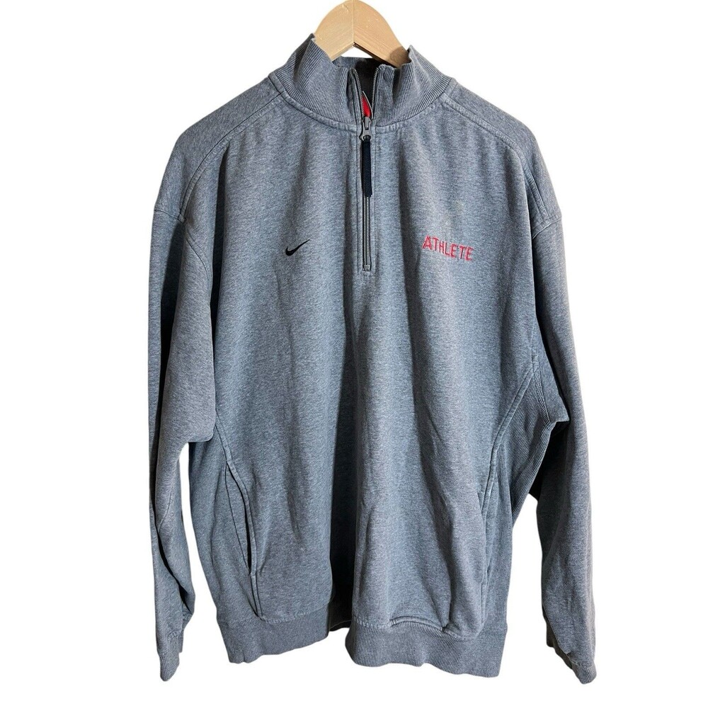 Nike  ATHLETE Men's Quarter Zip Sweatshirt - Size Large gray